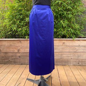 Talbots Royal Blue Satin Maxi Skirt - Size 12P